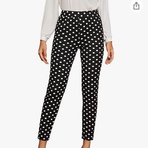 NWOT black polka dot women’s dress pants